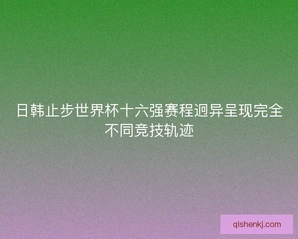 日韩止步世界杯十六强赛程迥异呈现完全不同竞技轨迹