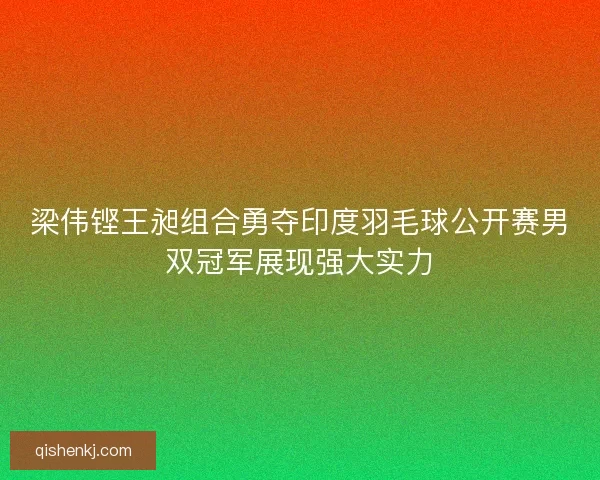 梁伟铿王昶组合勇夺印度羽毛球公开赛男双冠军展现强大实力 梁伟铿王昶组合勇夺印度羽毛球公开赛男双冠军展现强大实力